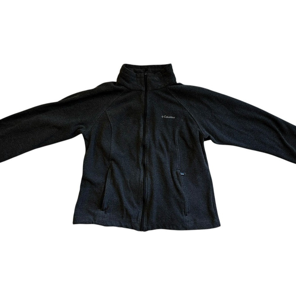 Columbia Gray Fleece Jacket Women Large Full Zip Outdoor Layer